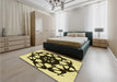 Patterned Bakers Brown Rug in a Bedroom, pat1425yw