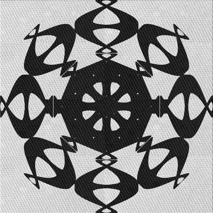 Square Patterned Platinum Gray Novelty Rug, pat1425