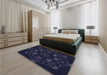 Patterned Black Rug in a Bedroom, pat1426blu