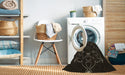 Machine Washable Transitional Black Rug in a Washing Machine, wshpat1426brn