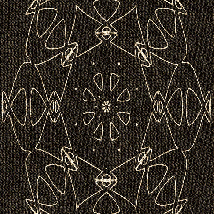 Patterned Black Rug, pat1426brn