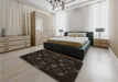 Patterned Black Rug in a Bedroom, pat1426brn