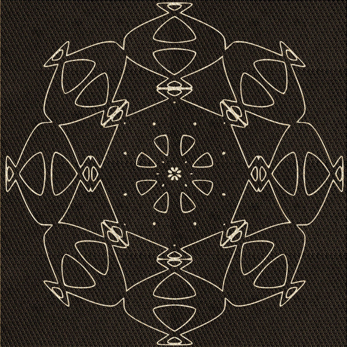 Round Machine Washable Transitional Black Rug, wshpat1426brn