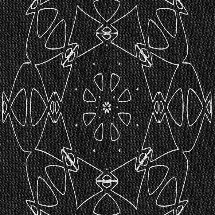 Machine Washable Transitional Black Rug, wshpat1426gry