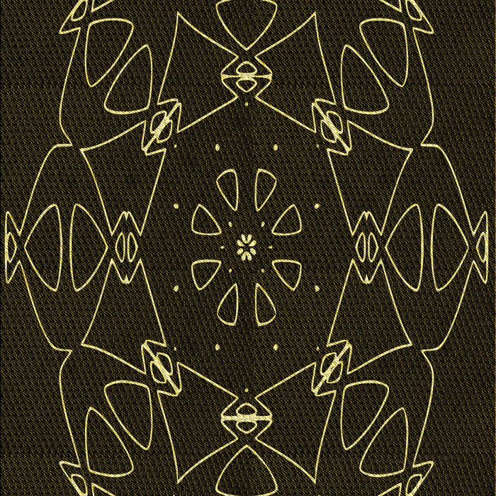 Patterned Black Rug, pat1426yw
