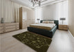 Patterned Black Rug in a Bedroom, pat1426yw