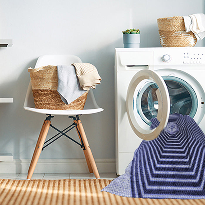Machine Washable Transitional Blue Rug in a Washing Machine, wshpat1427blu