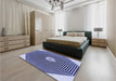 Patterned Blue Rug in a Bedroom, pat1427blu