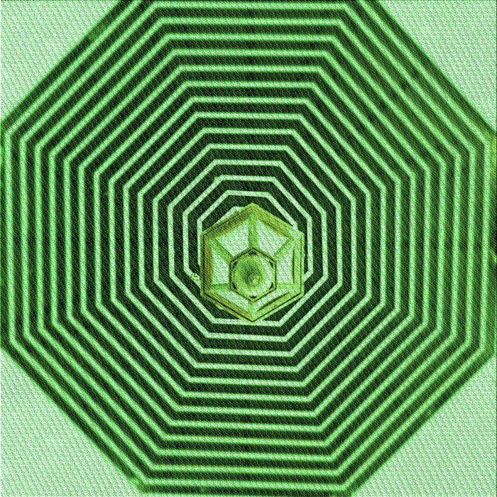 Round Patterned Deep Emerald Green Rug, pat1427grn