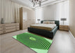 Patterned Deep Emerald Green Rug in a Bedroom, pat1427grn