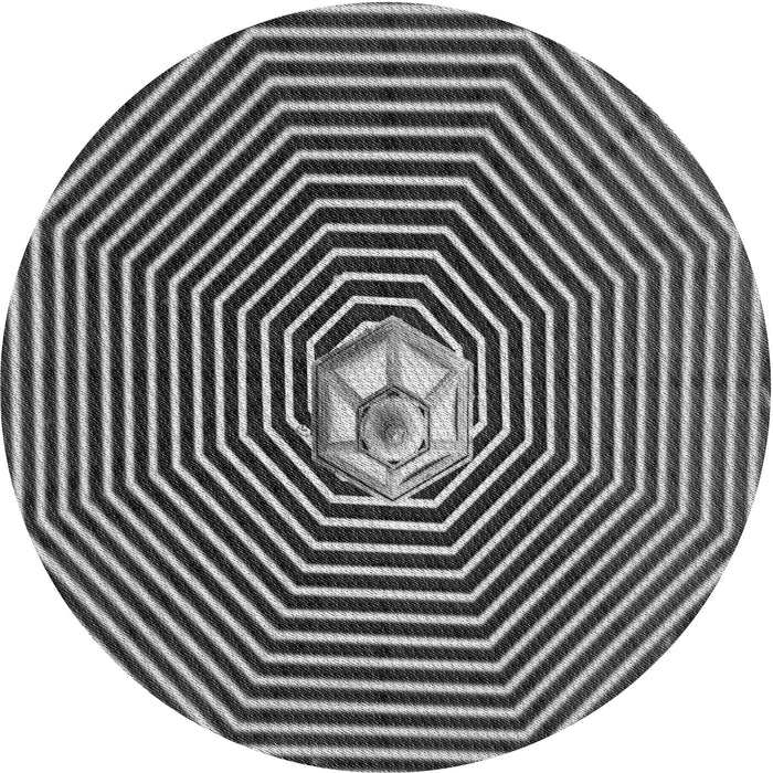 Square Patterned Dark Gray Black Rug, pat1427gry