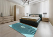 Patterned Diamond Blue Rug in a Bedroom, pat1427lblu