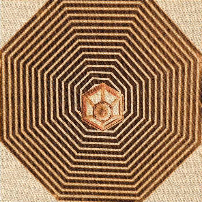Round Patterned Red Brown Rug, pat1427org