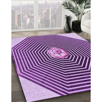 Patterned Violet Purple Rug, pat1427pur