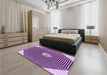 Patterned Violet Purple Rug in a Bedroom, pat1427pur