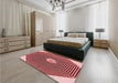 Patterned Light Coral Pink Rug in a Bedroom, pat1427rd