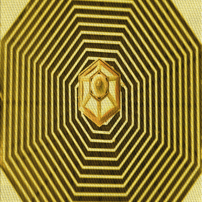 Patterned Golden Brown Yellow Rug, pat1427yw