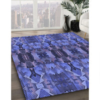 Patterned Light Slate Blue Rug, pat1428blu