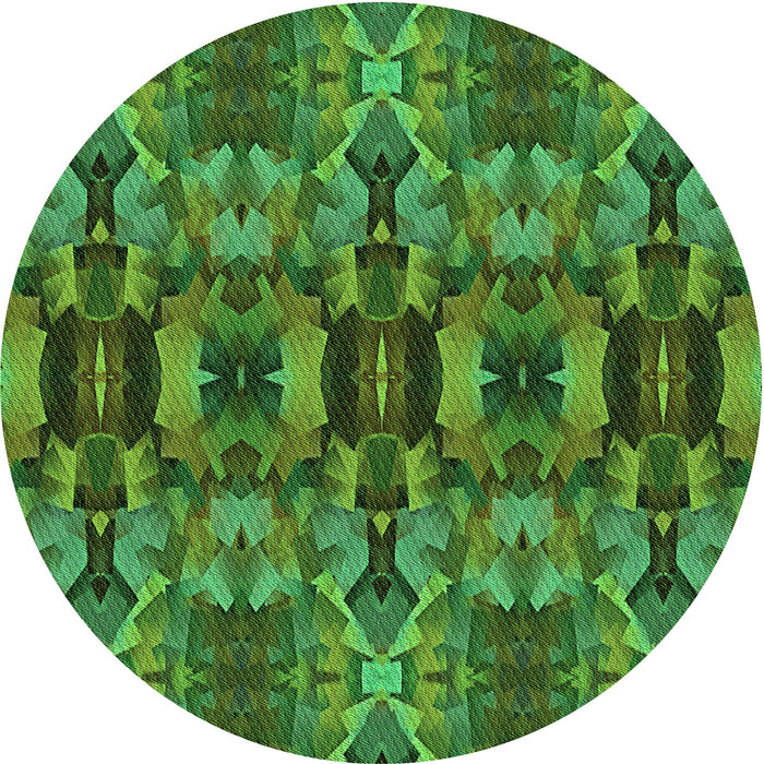 Square Patterned Deep Emerald Green Rug, pat1428grn