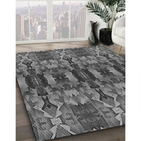 Patterned Gunmetal Gray Rug, pat1428gry