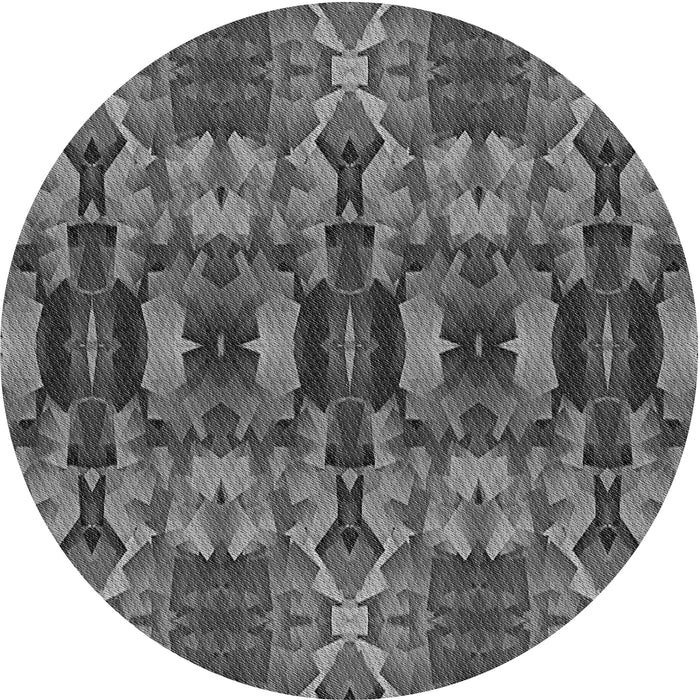 Square Patterned Gunmetal Gray Rug, pat1428gry