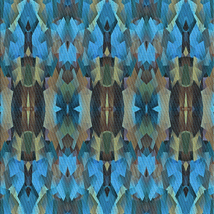 Patterned Dark Blue Grey Blue Rug, pat1428lblu