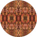 Square Machine Washable Transitional Neon Orange Rug in a Living Room, wshpat1428org