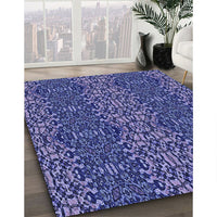 Patterned Light Slate Blue Rug, pat1429blu