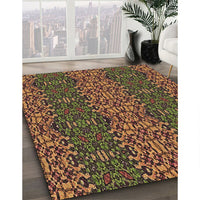 Patterned Cinnamon Brown Rug, pat1429brn