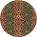 Square Patterned Cinnamon Brown Rug, pat1429brn