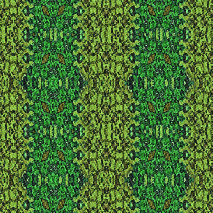 Round Patterned Dark Forest Green Rug, pat1429grn