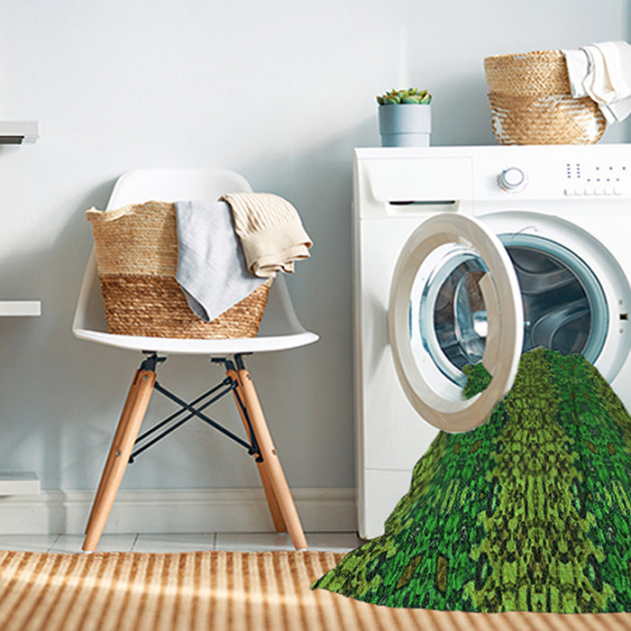 Machine Washable Transitional Dark Forest Green Rug in a Washing Machine, wshpat1429grn