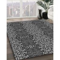 Patterned Gunmetal Gray Rug, pat1429gry