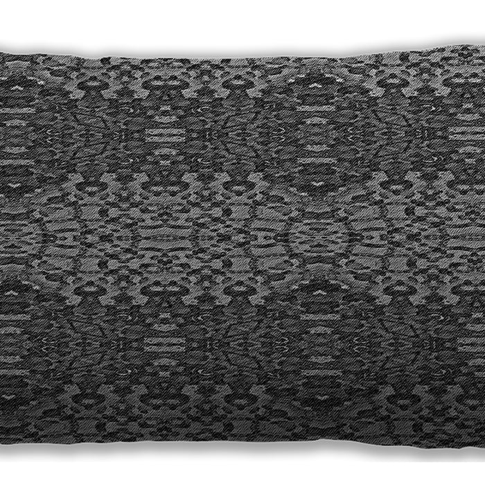 Patterned Rectangular Gunmetal Gray Lumbar Throw Pillow, 13 inch by 19 inch, lbpat1429gry