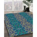 Patterned Seafoam Green Rug in Family Room, pat1429lblu