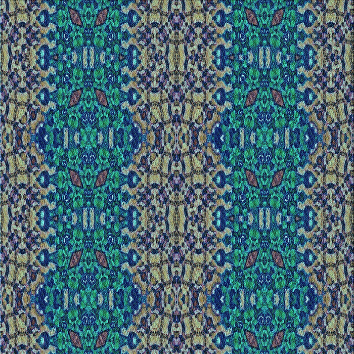 Round Patterned Seafoam Green Rug, pat1429lblu