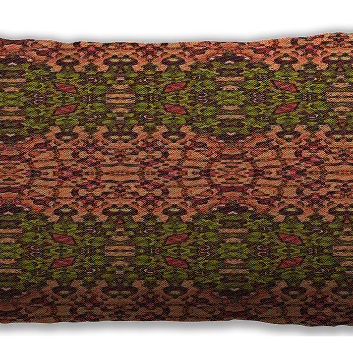 Patterned Rectangular Saffron Red Lumbar Throw Pillow, 13 inch by 19 inch, lbpat1429org