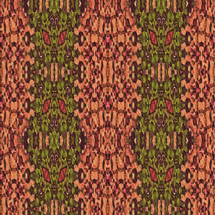 Patterned Saffron Red Rug, pat1429org