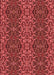 Machine Washable Transitional Cranberry Red Rug, wshpat1429rd