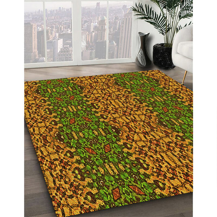 Machine Washable Transitional Red Brown Rug in a Family Room, wshpat1429yw