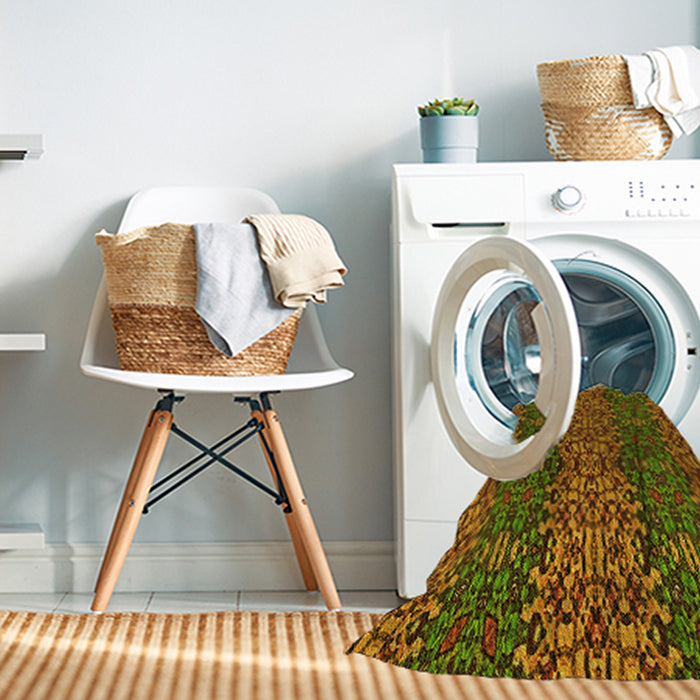 Machine Washable Transitional Red Brown Rug in a Washing Machine, wshpat1429yw