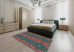 Machine Washable Transitional Khaki Green Rug in a Bedroom, wshpat1429