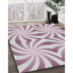 Machine Washable Transitional Tulip Pink Rug in a Family Room, wshpat142