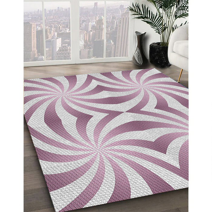 Machine Washable Transitional Tulip Pink Rug in a Family Room, wshpat142
