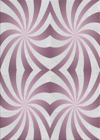 Machine Washable Transitional Tulip Pink Rug, wshpat142