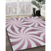 Patterned Tulip Pink Novelty Rug in Family Room, pat142