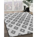 Machine Washable Transitional Platinum Gray Rug in a Family Room, wshpat143gry