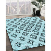 Patterned Deep-Sea Green Rug, pat143lblu