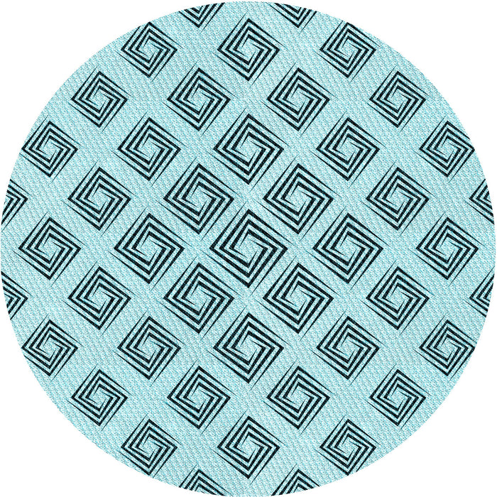 Square Patterned Deep-Sea Green Rug, pat143lblu