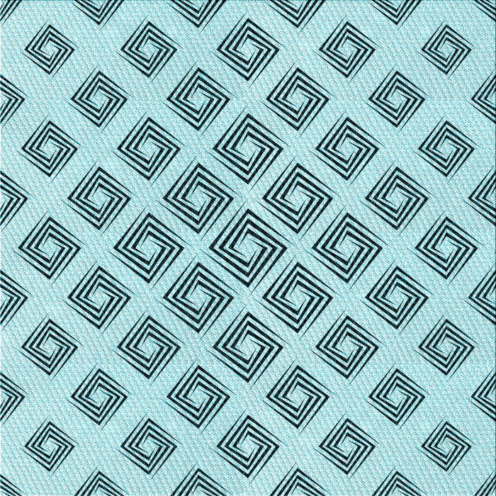 Round Patterned Deep-Sea Green Rug, pat143lblu